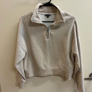 Beige Quarter-Zip Sweater